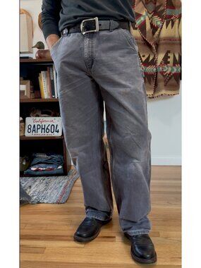Vintage Carhartt Thrashed Distressed Washed Canvas Carpenter Pants 33/32